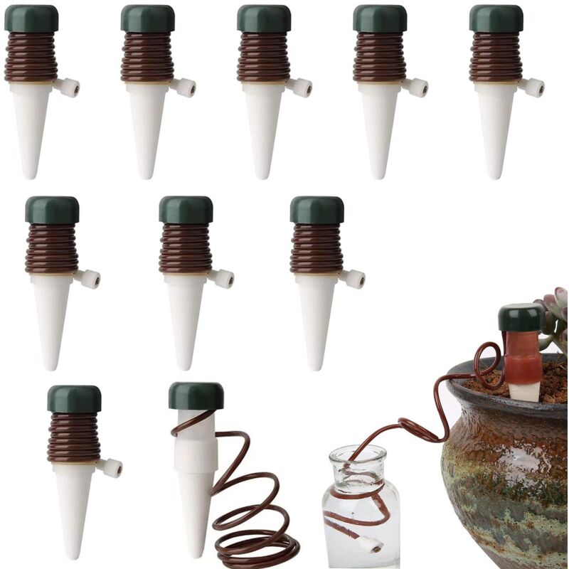 Image of Kit di irrigazione a goccia da 10 pezzi, irrigazione delle piante per il giardino, irrigazione automatica delle piante, sistema di irrigazione delle