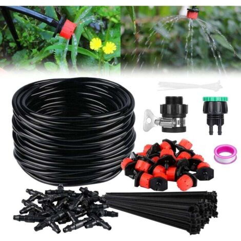 Kit di irrigazione a goccia, sistema di irrigazione automatico fai-da-te con micro irrigatore e tubo da 15 m per giardino, serra, orto, prato - 1 pezzo