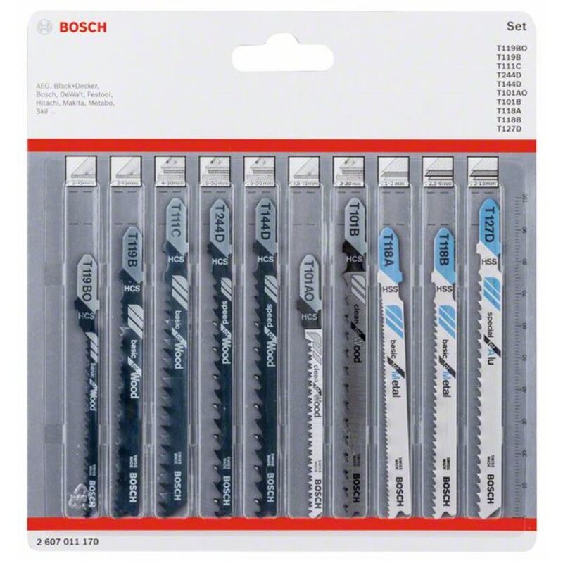 Image of Bosch - Stitch Sew Blade Set Legno e metallo. 10 pezzi