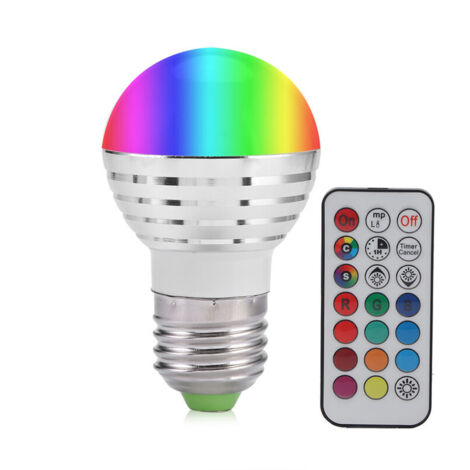 Kit di lampadine a candela LED RGB E27 da 3W con cambio colore e telecomando.