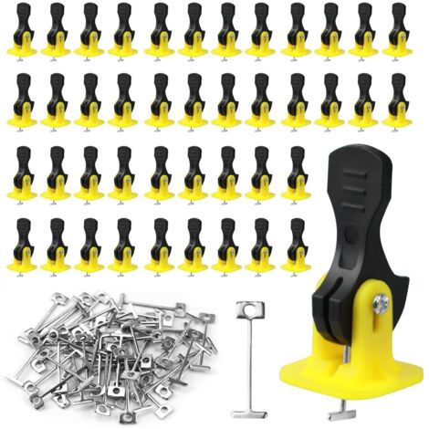 Kit di livellamento per piastrelle autolivellanti da 100 pezzi, cunei per piastrelle autolivellanti da 2 mm, sistema di livellamento per piastrelle, con 100 aghi in acciaio, per edilizia