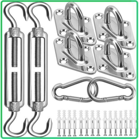 Kit di montaggio per tende solari – Set di montaggio in acciaio inox 304 per protezione solare