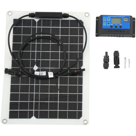 Kit di pannelli solari monocristallini da 30W 18V con regolatore di carica per auto e barche