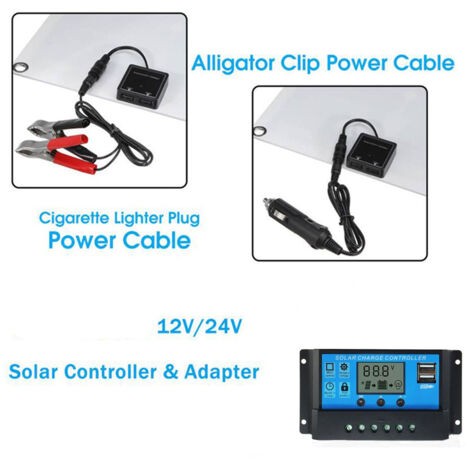Kit di pannelli solari monocristallini impermeabili da 18 V 25 W con regolatore PWM da 100 A per imbarcazioni e camper.