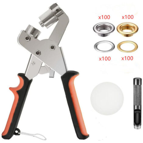 Kit di perforazione per occhielli da 10 mm con 200 occhielli, set professionale di occhielli magnetici, pinze per occhielli, macchina per occhielli per tessuti, teloni, tende da sole