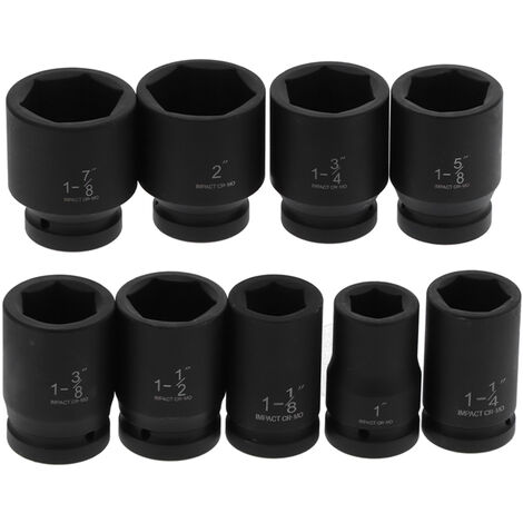 Kit di prese per avvitatore a percussione a 6 punti profondi da 9 pezzi, utensile manuale per auto portatile ad alta torsione