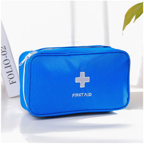 Kit di pronto soccorso da viaggio portatile Mini borsa medica Borsa medica vuota Borsa di stoccaggio, blu