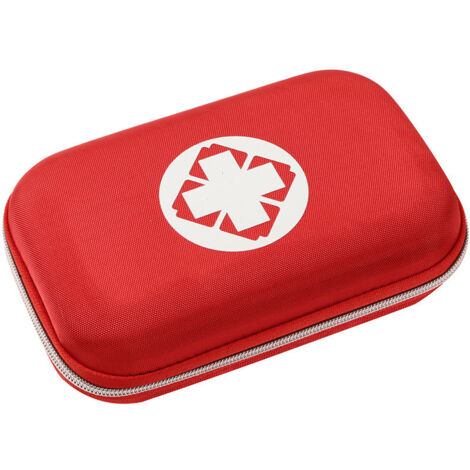 Kit di pronto soccorso vuoto, mini scatola medica, completo per auto, viaggi, ufficio, escursionismo, sport, casa, affari (rosso, 1 pz)