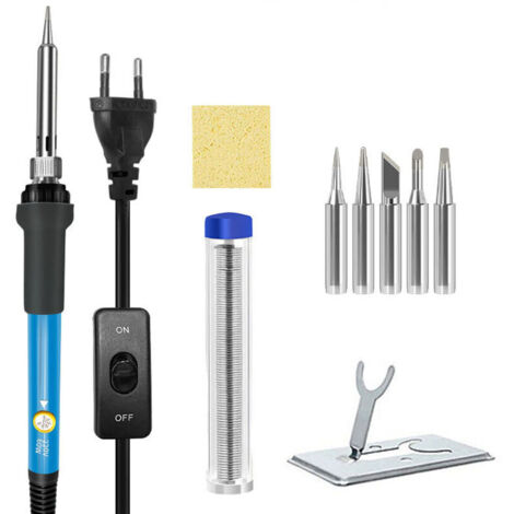 Kit di punte per saldatura antiscottatura Ulisem 60W con temperatura regolabile e saldatore nero per saldatura PCB