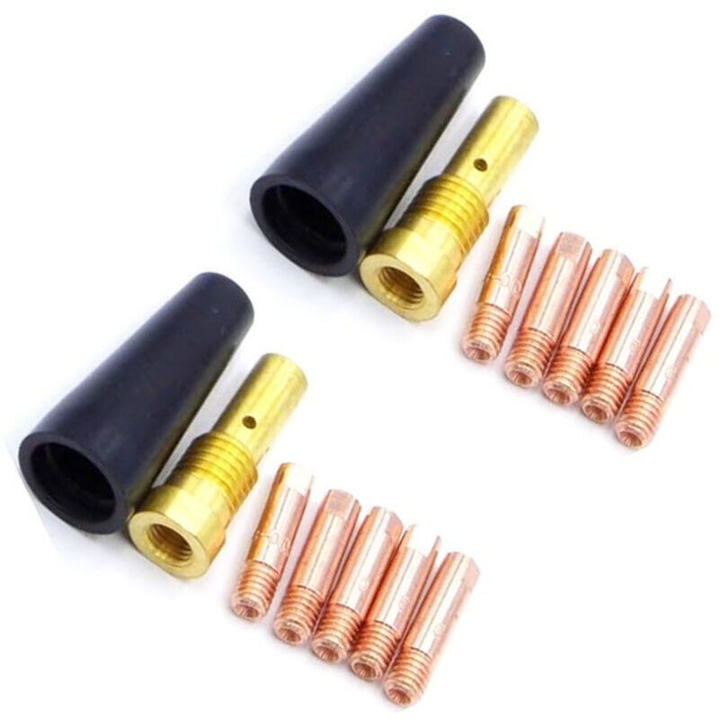 Kit di punte per saldatura in rame da 14 pezzi per torce MIG/MAG - Sostituibili, resistenti all'usura per prestazioni e durata migliorate