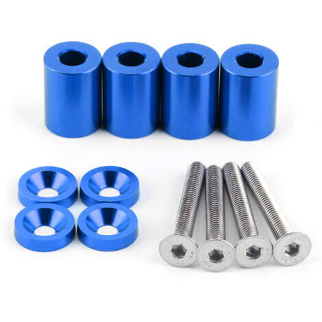 Kit di rialzo cofano in lega di alluminio CarBlue, distanziali e viti di montaggio per prese d'aria del cofano, componenti modificati per auto da corsa.