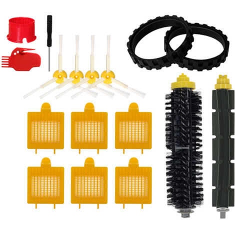 Kit di ricambi compatibile con Roomba 700 - Ricambi per Roomba 720 750 760 770 775 780 785 790... (Tutti i modelli) - Confezione di rulli, filtri, spazzole laterali, pneumatici
