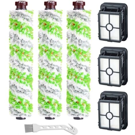 Kit di ricambio con 3 spazzole rotanti + 2 filtri per aspirapolvere BISSELL Crosswave Series 17132 e 2225N, accessori per case con animali domestici.