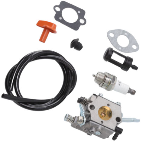 Kit di ricambio per carburatore per decespugliatore Stihl 4126 120 0600: tubo del carburante, candela e filtro.