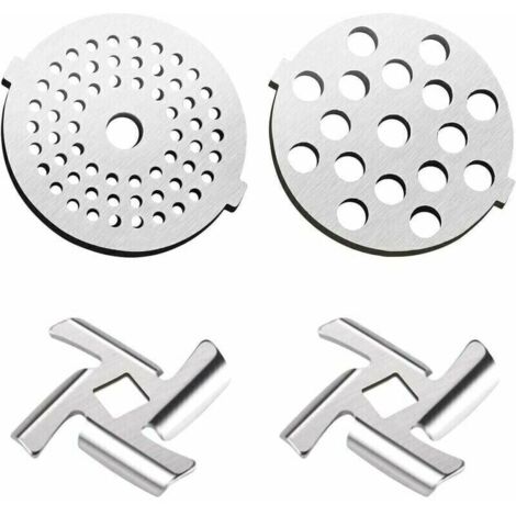Kit di ricambio per tritacarne elettrico: 2 lame per tritacarne, 2 piastre di macinazione (5-7 cm)