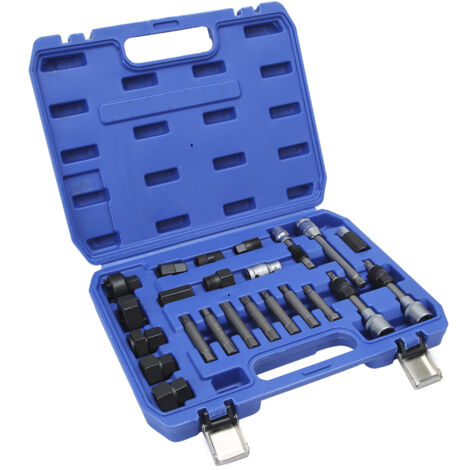 Kit di rimozione alternatore Poulley da 24 pezzi, strumento di smontaggio Retroval per riparazione auto.