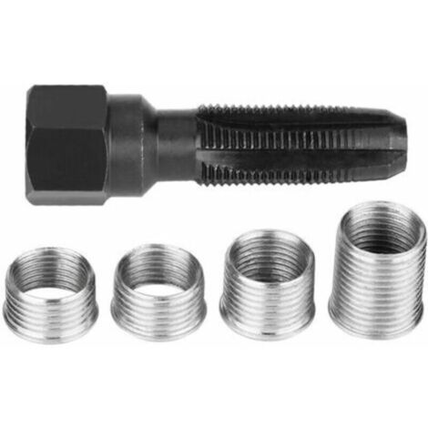 Kit di riparazione filettatura candela, 5 pezzi, kit di riparazione filettatura candela da 14 mm