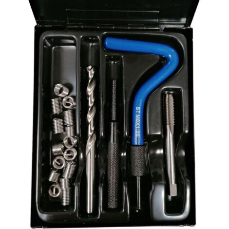 Kit di riparazione filettatura M8 x 1.25, 29 pezzi – Acciaio inossidabile resistente al calore – Per applicazioni automobilistiche e industriali