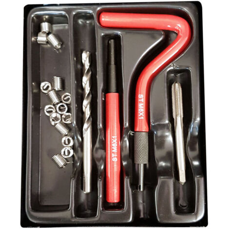 Kit di riparazione filettature M6 x 100 – Acciaio inossidabile resistente al calore – 15 filettature assortite per la riparazione di filettature danneggiate