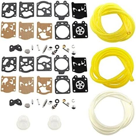 Kit di riparazione guarnizione diaframma carburatore 2x sostituisce McCulloch 247260 e 3 tubi flessibili (2 mm x 3,5 mm, 2,5 mm x 5 mm, 3 mm x 5 mm)