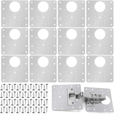 Kit di riparazione per cerniere di mobili, composto da 12 pezzi con foro, per legno, mobili e scaffali.