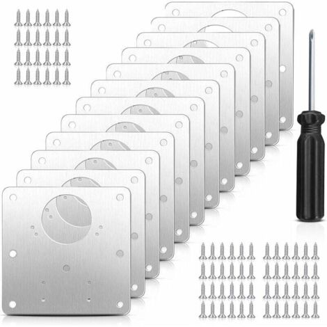 Kit di riparazione per cerniere, piastra di riparazione per cerniere per mobili, 12 pezzi per mobili, kit di riparazione per cerniere in acciaio inossidabile, adatto per armadi e finestre con cacciavi