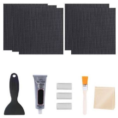 Kit di riparazione per mobili da trampolino, toppe quadrate, rettangolari e rotonde per riparare crepe o fori nel tappeto del trampolino, adesivo impermeabile, attrezzi inclusi