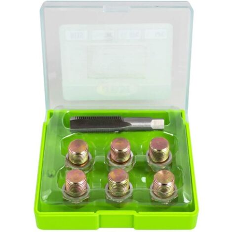 Kit di riparazione per tappi di scarico M14 x 1.50 – 6 tappi M15 x 1.50 e guarnizioni in alluminio inclusi – 15 filettature da 1.50