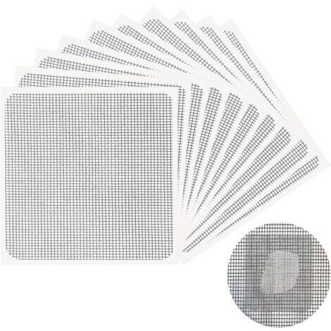 Kit di riparazione per zanzariere, 10 pezzi di nastro adesivo per riparazione zanzariere, toppa per riparazione zanzariere, riparazione finestre, nastro adesivo per riparazione zanzariere in fibra di 