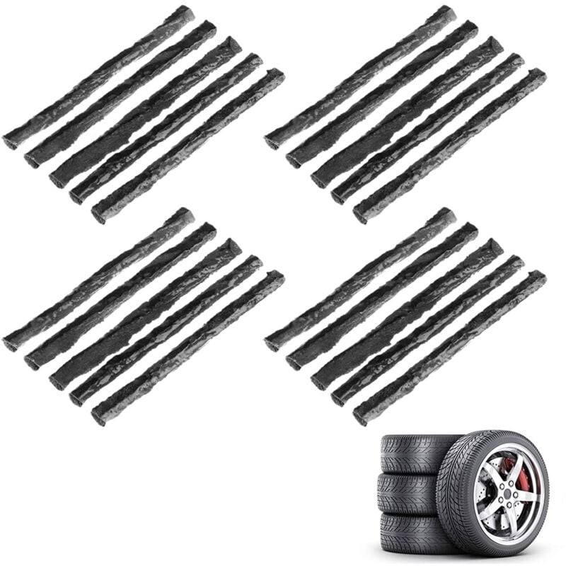 Image of Kit di riparazione pneumatici, 20 punte per riparazione pneumatici, strisce di riparazione, kit di riparazione pneumatici per auto, kit di