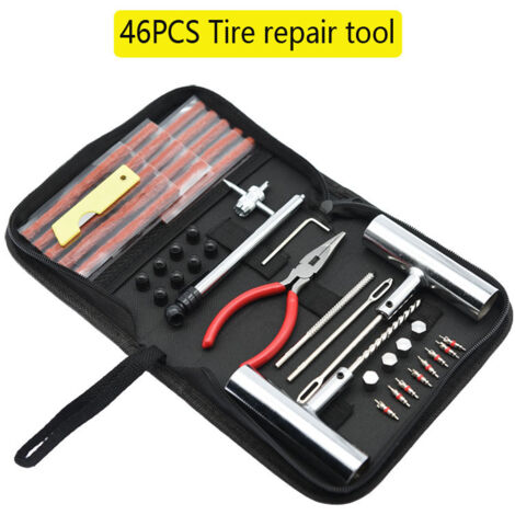 Kit di riparazione pneumatici - con borsa robusta, adatto per moto, scooter o auto