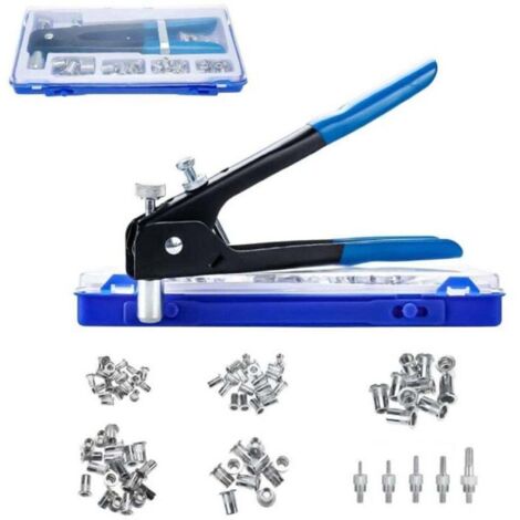 Kit di rivettatura da 86 pezzi con dadi M3, M4, M5, M6 e M8 e 5 perni - Utensili per inserti filettati per rivetti -