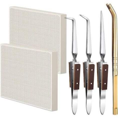 Kit di saldatura da 6 pezzi, schede di saldatura, piastra di saldatura per gioiellieri, accessori per la lavorazione dei metalli, pinzette facili da installare.