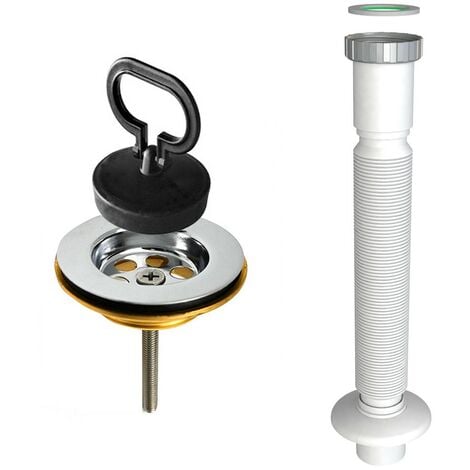 Kit di scarico per lavatoio in ceramica con sifone e piletta in ottone