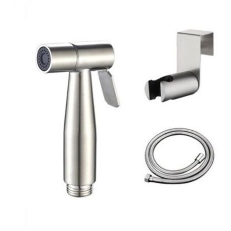 Kit di scarico per WC in acciaio inossidabile 304, ugello senza foratura: 1 ugello, 1 sedile sospeso e tubo flessibile da 1,5 m.