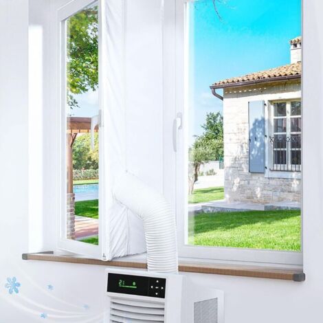 Kit di sigillatura per condizionatori d'aria, guarnizione per finestre da 500 cm, kit per condizionatori d'aria per finestre, compatibile con tutti i condizionatori d'aria mobili e asciugatrici, facil