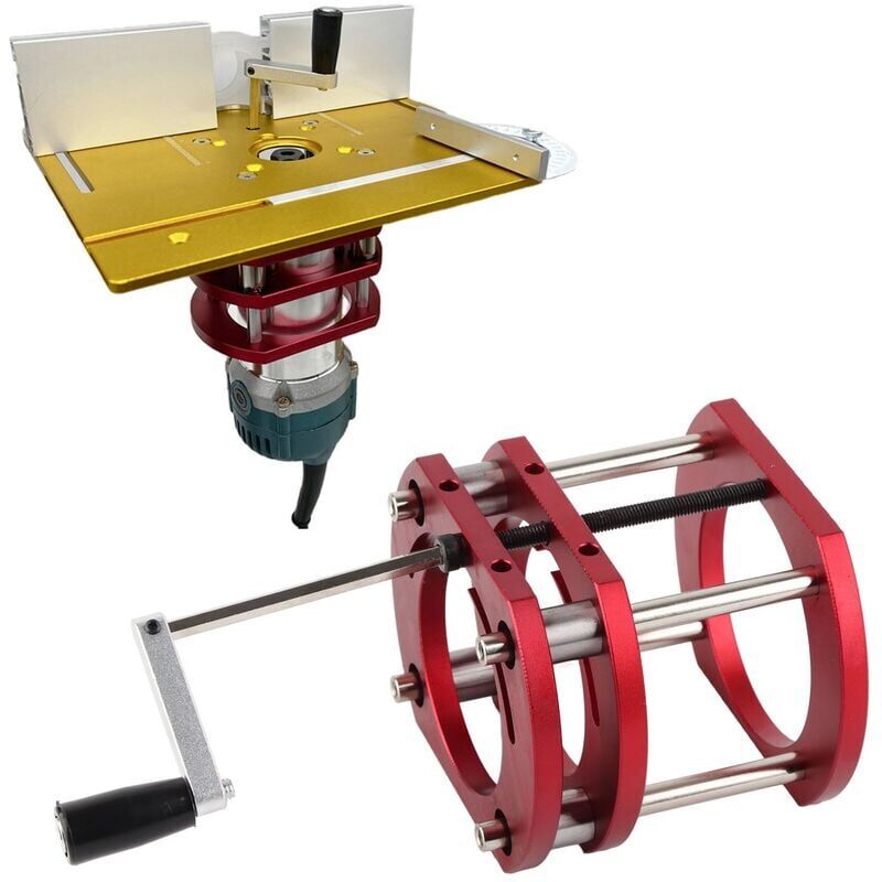 Image of Kit di sollevamento per fresatrice, sistema di sollevamento per fresatrice in metallo per piastra di base per inserto sega da tavolo per fresatrice,
