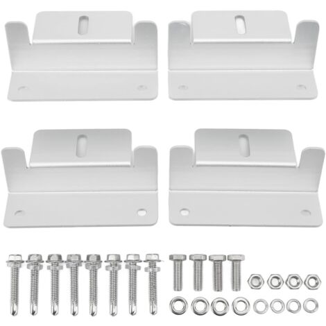 Kit di staffe a Z per montaggio su pannello solare da 4 pezzi Set di installazione sul tetto della trave per camper e yacht piatti
