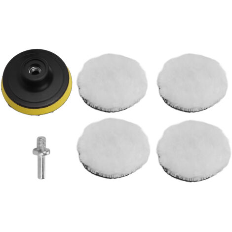 Kit di tamponi per lucidatura in finta lana da 6 pezzi da 3 pollici con tamponi per lucidatura con adattatore per trapano da 5/8 pollici-11 per lucidatrice a tampone per auto