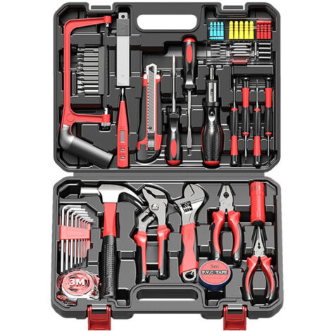 Kit di utensili manuali da 101 pezzi, strumenti multifunzionali per riparazioni elettriche e fai da te, cacciaviti e chiavi in lega di alta qualità, kit completo per elettricisti domestici - KINZON