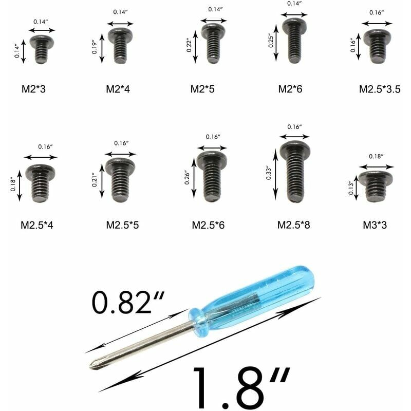 Kit di viti M2 M2.5 M3 da 500 pezzi per laptop