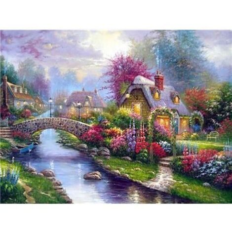 Kit diamant - Non spécifié - Petit pont - 30x40 cm - Multicolore - Décoration murale