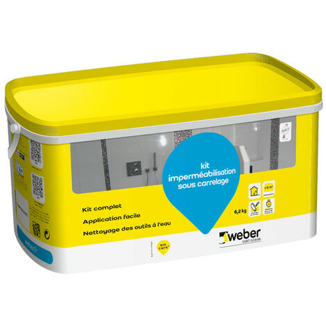 Kit d'imperméabilisation sous carrelage, 6m, Weber pour sols et murs intérieurs des locaux humides,