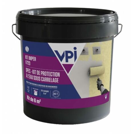 Kit d'imperméabilisation 6m² – Résine CRYLIMPER 4,8kg – Primaire PRIMA UNIVERSEL 1L – Pour locaux humides et supports sensibles à l'eau – VPI