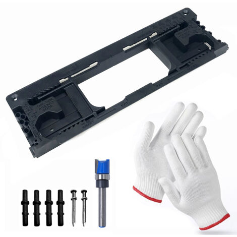 Kit d'Installation avec Gabarit et Gants – Pour le Perçage des Charnières et Serrures (H617S-orange, 330x115x30, Orange)