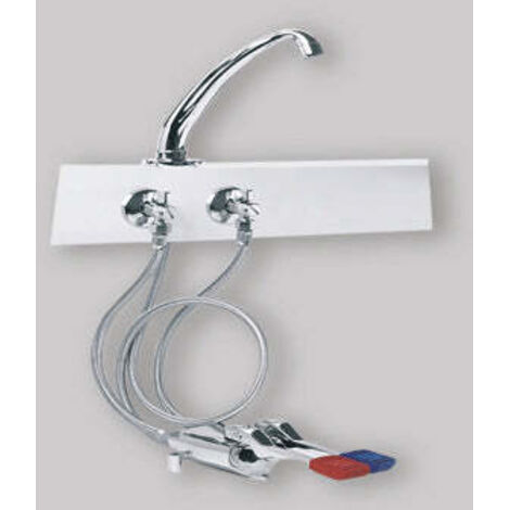 Kit d'installation complet avec mélangeur à deux pédales et bec Idral KFL66/25 Chromé