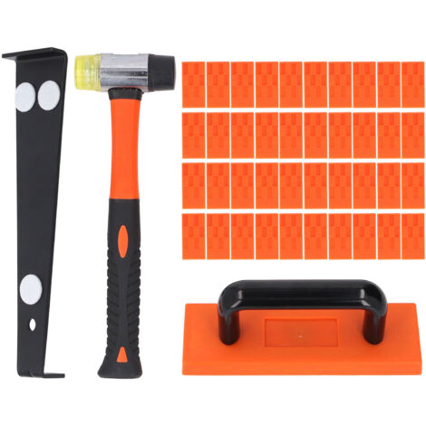 Kit d'installation de parquet en bois stratifié, 43 pièces, maillet souple 2 faces de 295mm, 40 entretoises, barre de traction robuste, bloc de taraudage