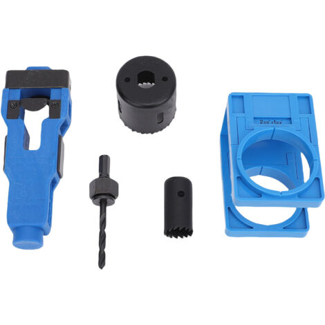 Kit d'installation de serrure de porte, marquage précis, loquet de burinage, outil à mortaise et scie cloche bleu