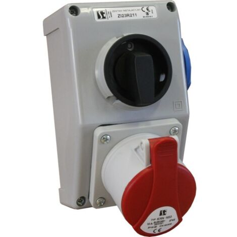 Kit d'installation IP44 avec sectionneur OI, 16 A, 3P+N+PE, presse-étoupe M25 ZI22\R211