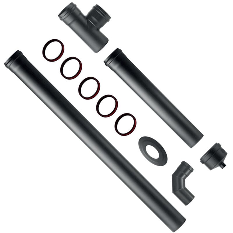 Kit d'installation pour poêle à granulés en acier 1,2 mm d.80 mm